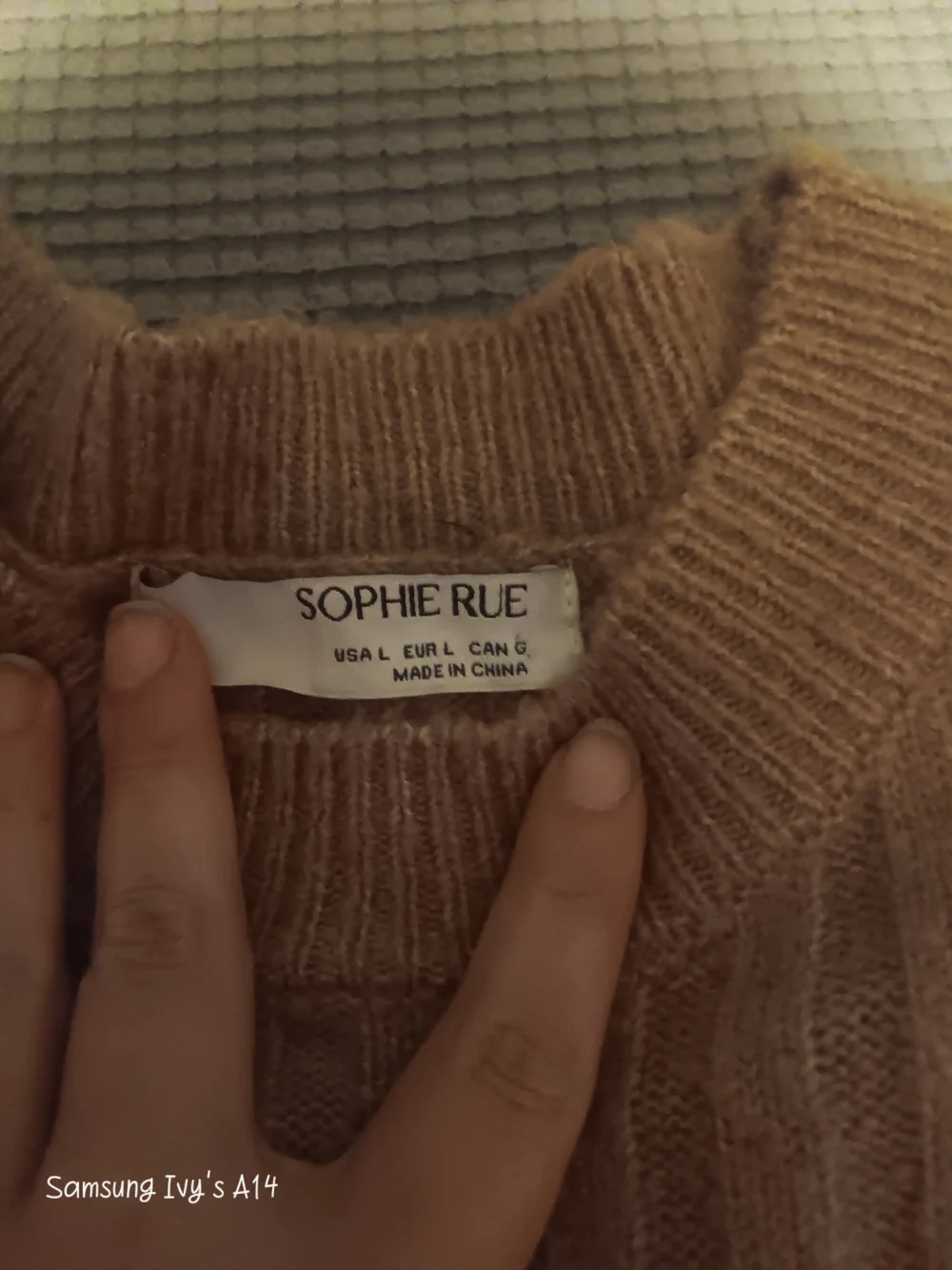 Sophie Rue Soft Ribbed Crewneck Sweater in Camel - Picture 3 of 3